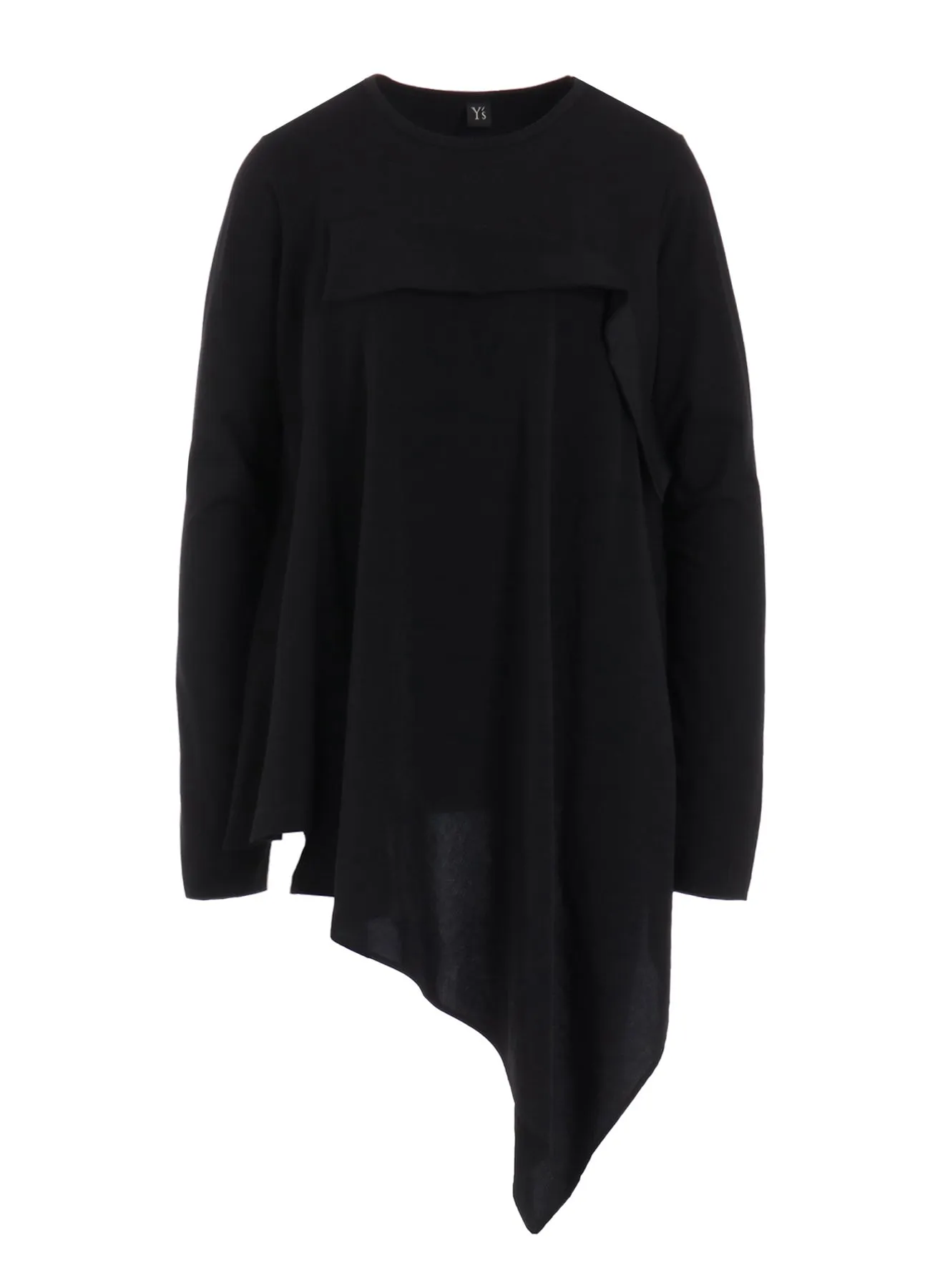 CREPE de CHINE/COTTON JERSEY COMBINATION LONG SLEEEVE T sold by Yohji Yamamoto product image thumbnail 2