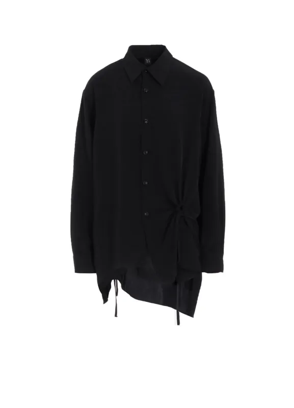 CREPE de CHINE CIRCLE GATHERED  BLOUSE sold by Yohji Yamamoto