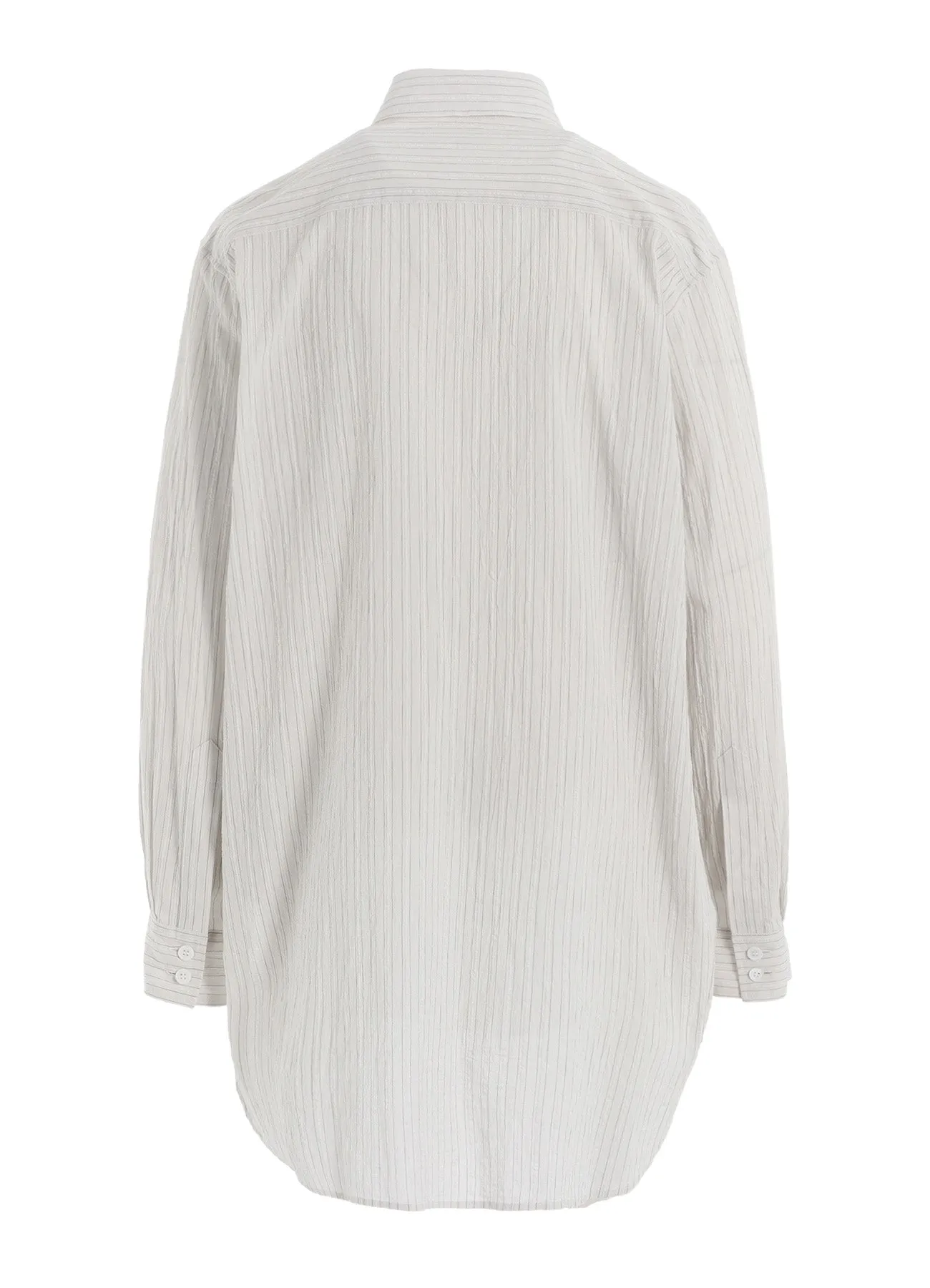 COTTON VOILE UNTRIMMED FRILL STRIPE BLOUSE sold by Yohji Yamamoto product image thumbnail 3