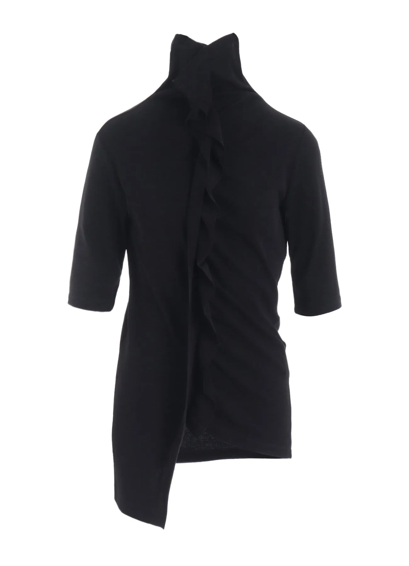 HARD-TWIST ASYMMETRIC HIGH NECK HALF SLEEVE T sold by Yohji Yamamoto product image thumbnail 2