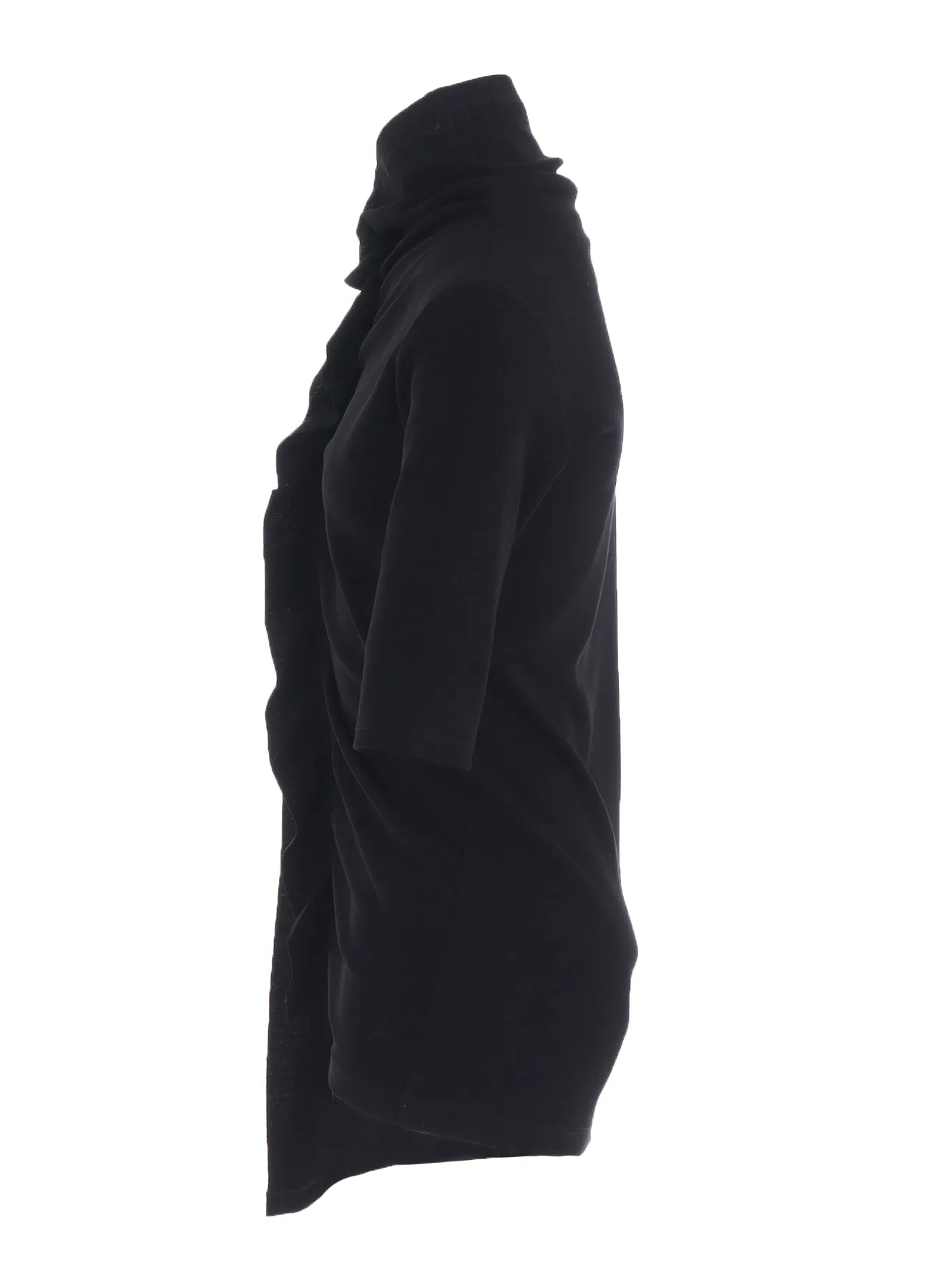 HARD-TWIST ASYMMETRIC HIGH NECK HALF SLEEVE T sold by Yohji Yamamoto product image thumbnail 3