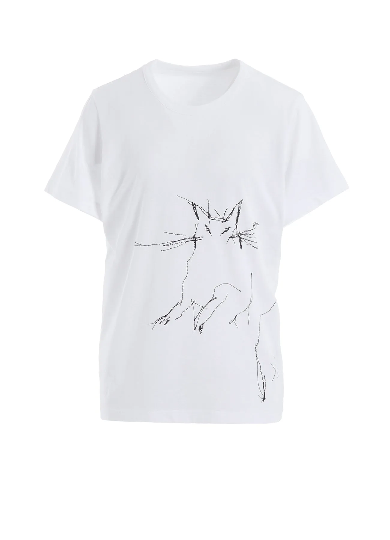 COTTON JERSEY ANIMAL PRINT ROUND NECK HALF SLEEVE T sold by Yohji Yamamoto