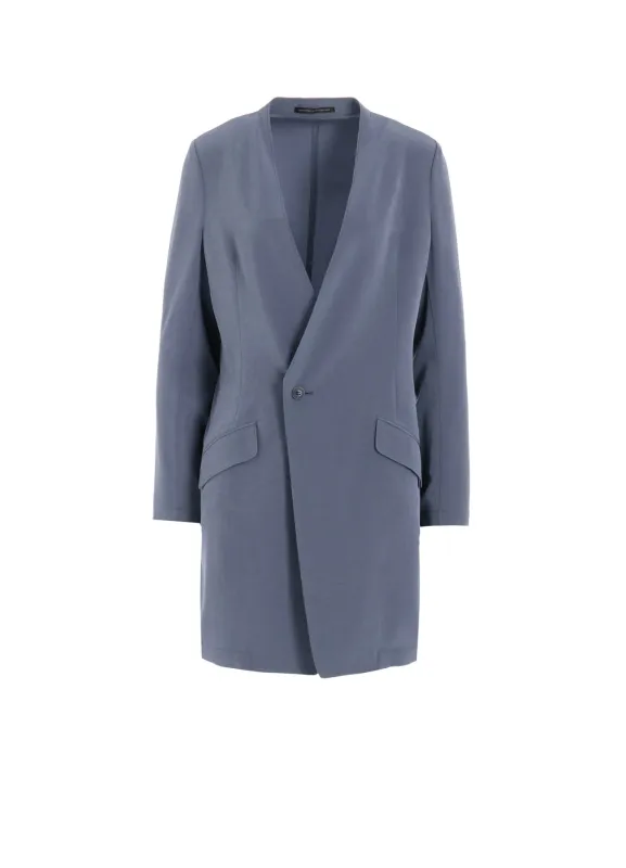 CREPE de CHINE COLLARLESS JACKET sold by Yohji Yamamoto
