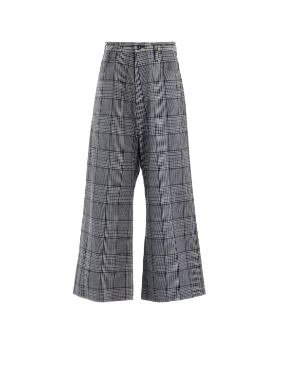 GRID PLAID LONG STRAIGHT PANTS sold by Yohji Yamamoto