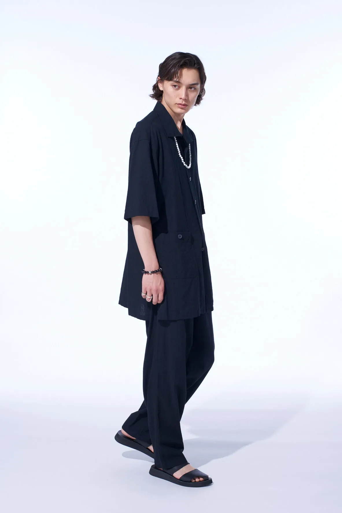 COTTON/LINEN POPLIN WAIST-STRING PANTS sold by Yohji Yamamoto product image thumbnail 5