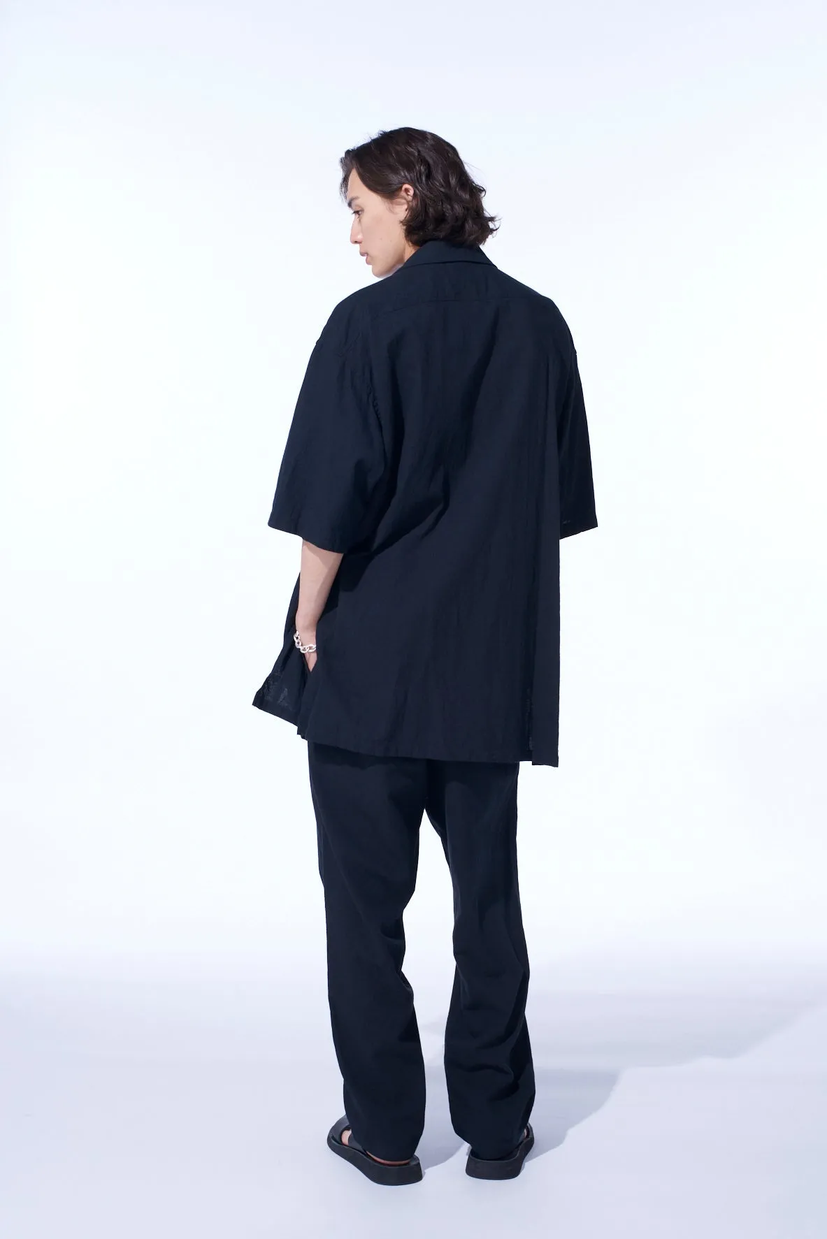 COTTON/LINEN POPLIN WAIST-STRING PANTS sold by Yohji Yamamoto product image thumbnail 4