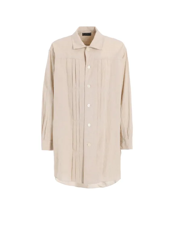 COTTON/LINEN POPLIN PLEATED OVERSIZE SHIRT sold by Yohji Yamamoto