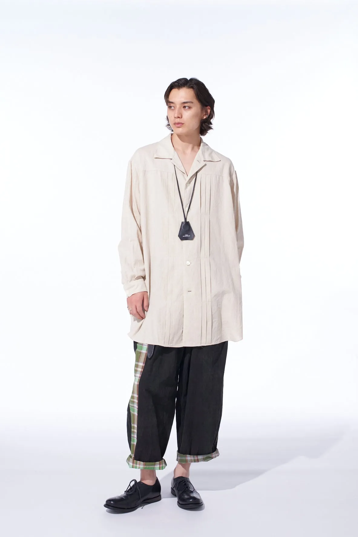COTTON/LINEN POPLIN PLEATED OVERSIZE SHIRT sold by Yohji Yamamoto product image thumbnail 2