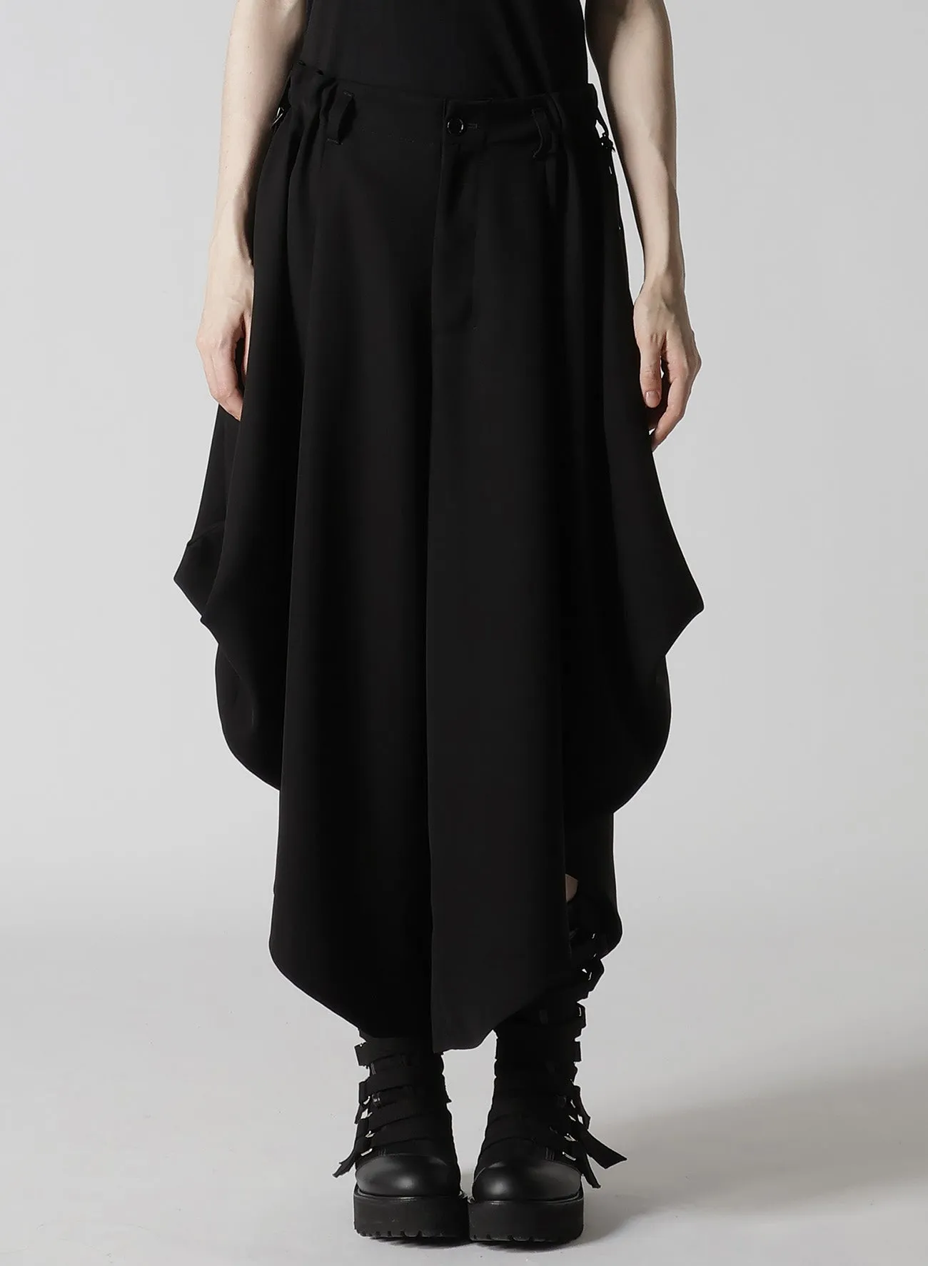 DOUBLE SATIN PANTS WITH D-RINGS sold by Yohji Yamamoto product image thumbnail 5