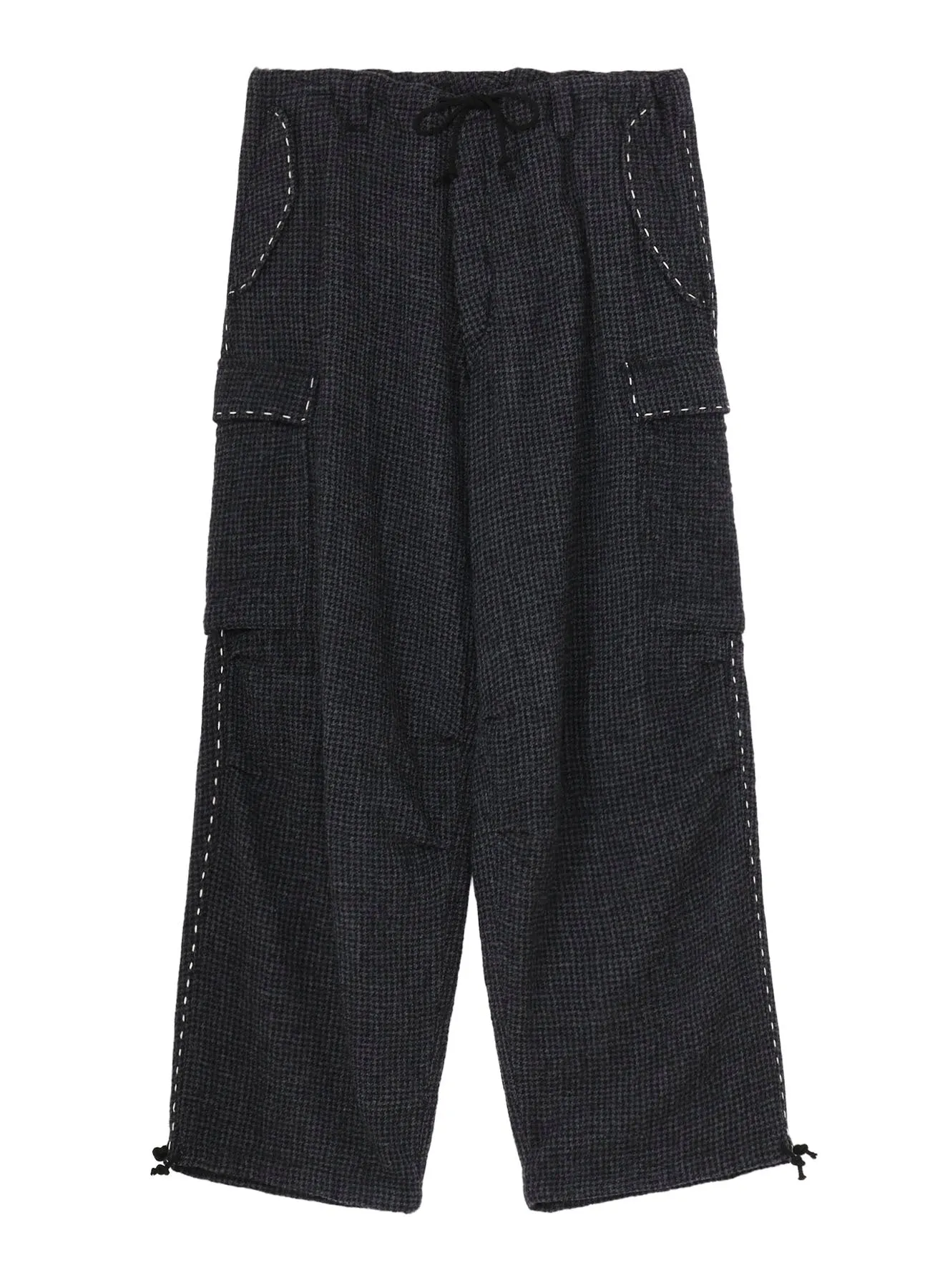 HOUNDSTOOTH CARGO PANTS WITH HAND STITCH sold by Yohji Yamamoto product image thumbnail 3