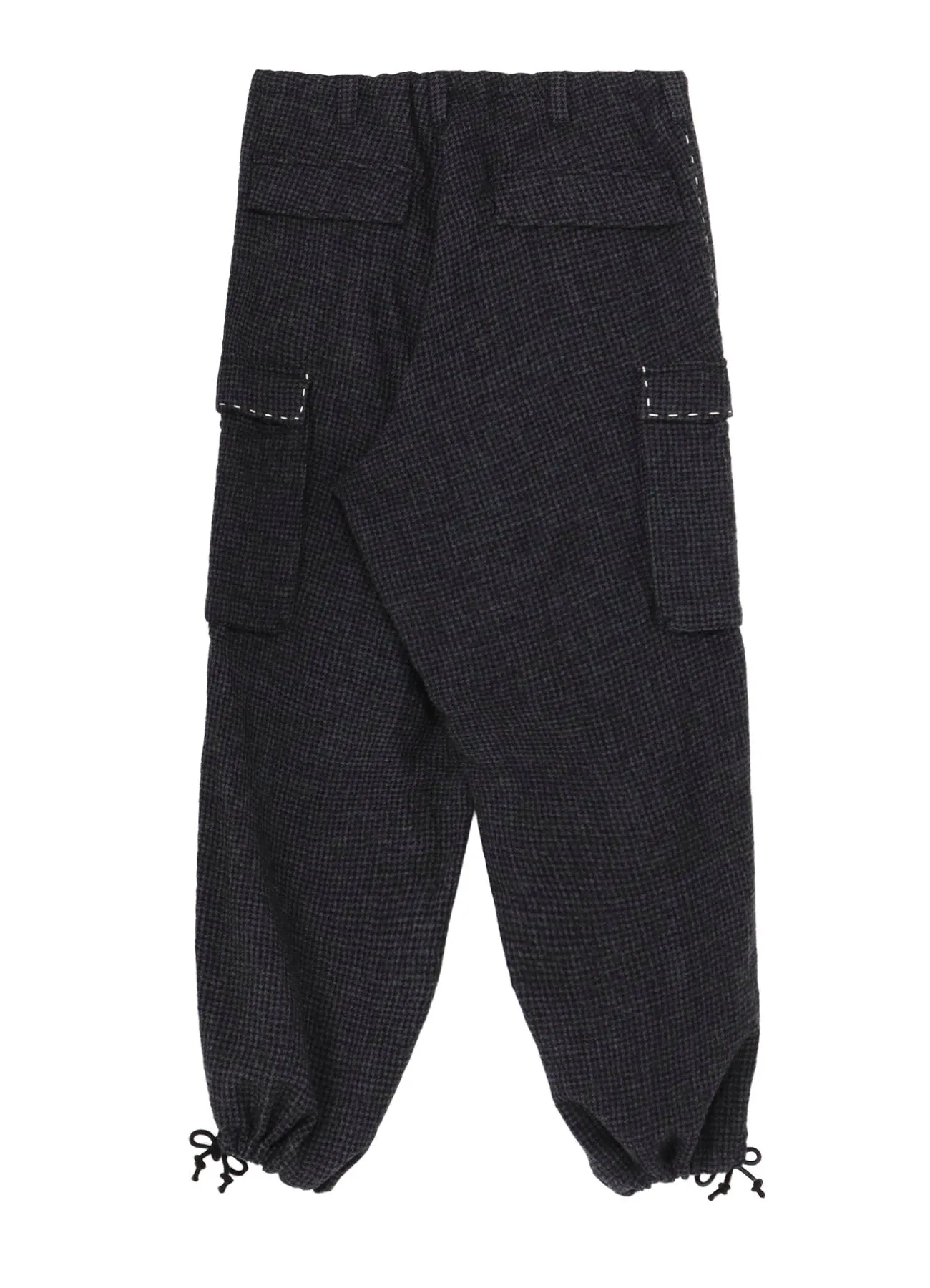 HOUNDSTOOTH CARGO PANTS WITH HAND STITCH sold by Yohji Yamamoto product image thumbnail 4