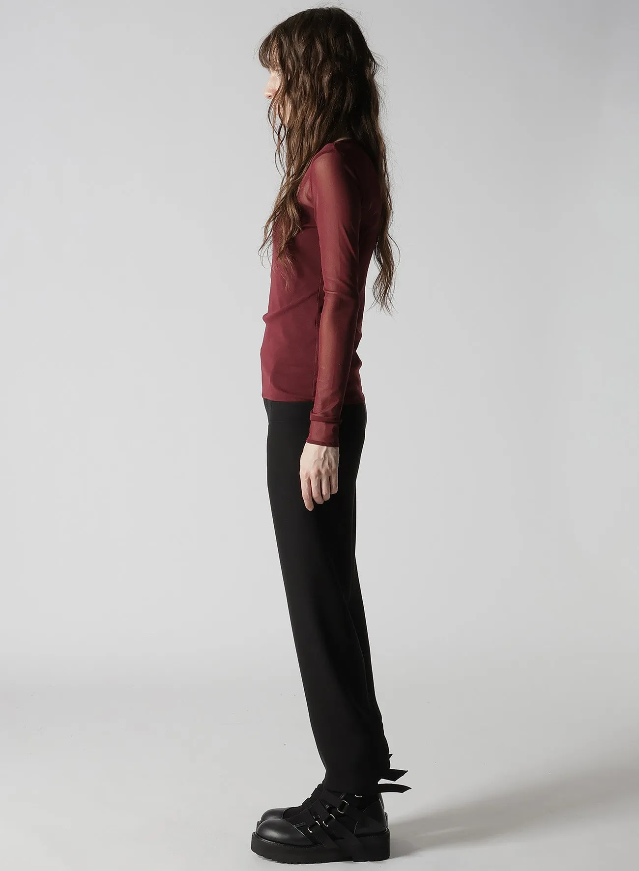 TULLE TIGHT LONG SLEEVE T-SHIRT sold by Yohji Yamamoto product image thumbnail 5