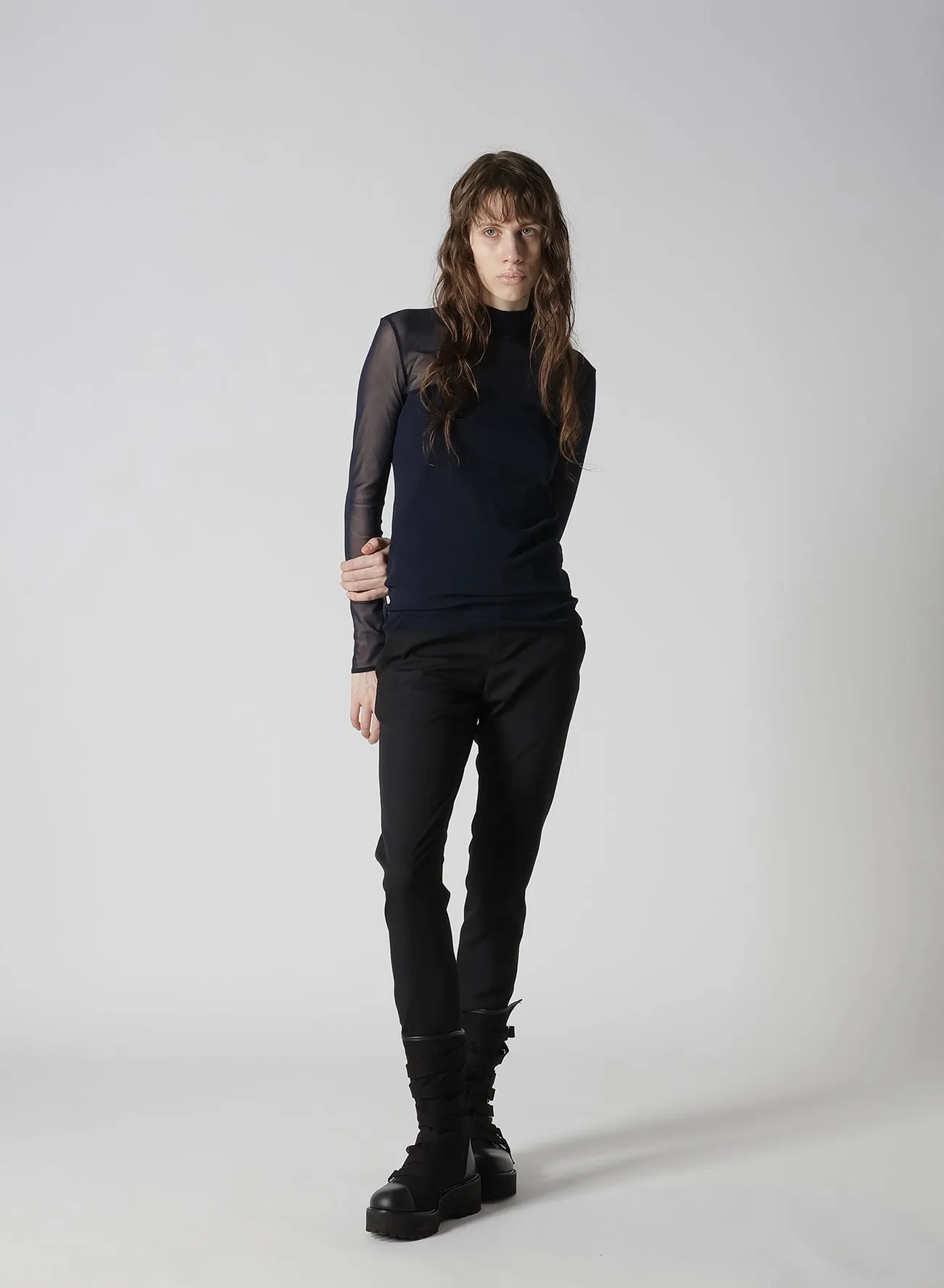 TULLE TURTLE NECK T-SHIRT sold by Yohji Yamamoto product image thumbnail 4