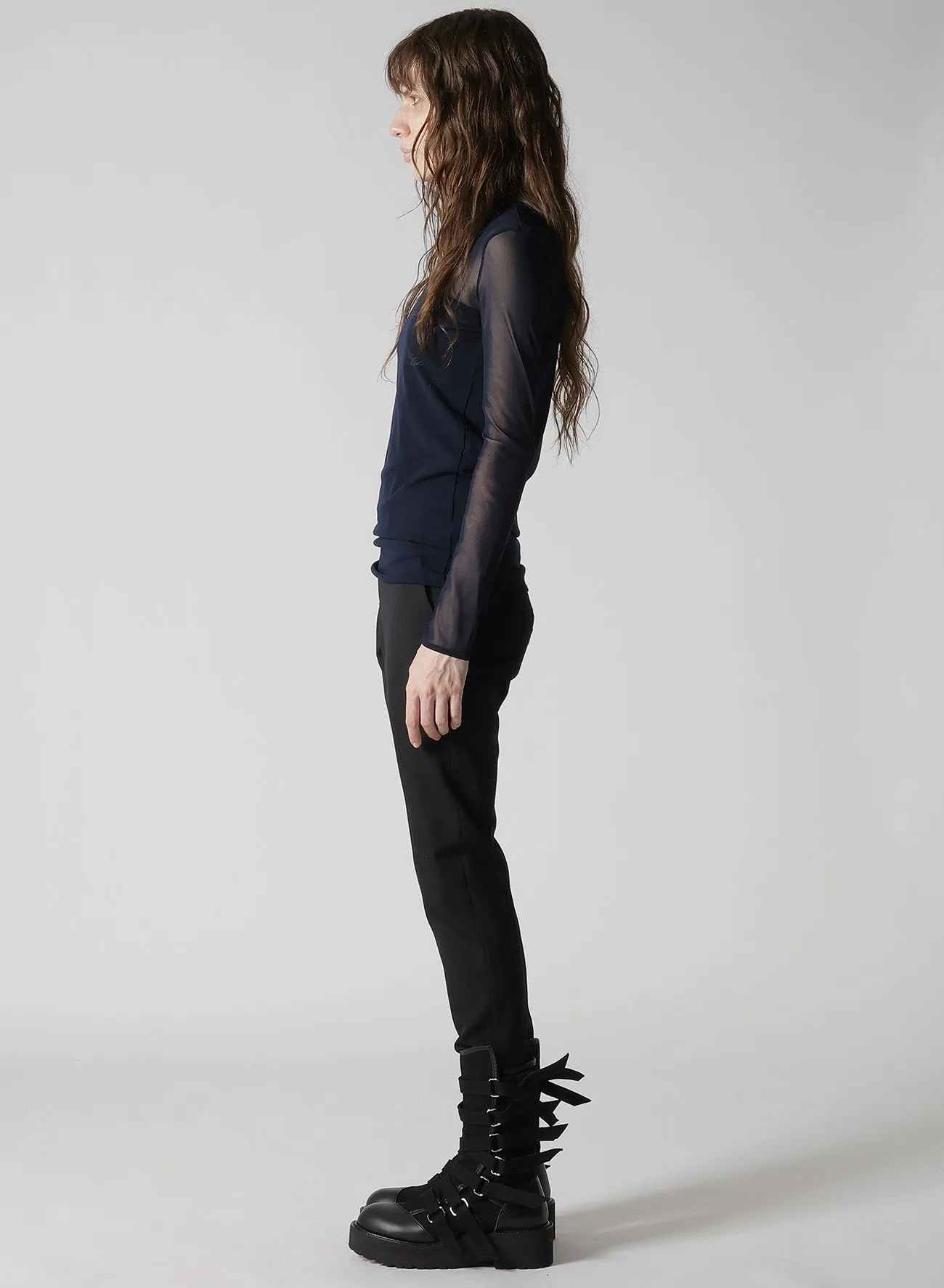 TULLE TURTLE NECK T-SHIRT sold by Yohji Yamamoto product image thumbnail 5