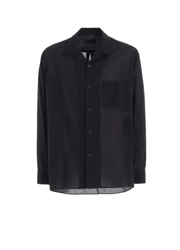 COTTON SILK LOAN LOOSE-FIT OPEN COLLAR SHIRT sold by Yohji Yamamoto