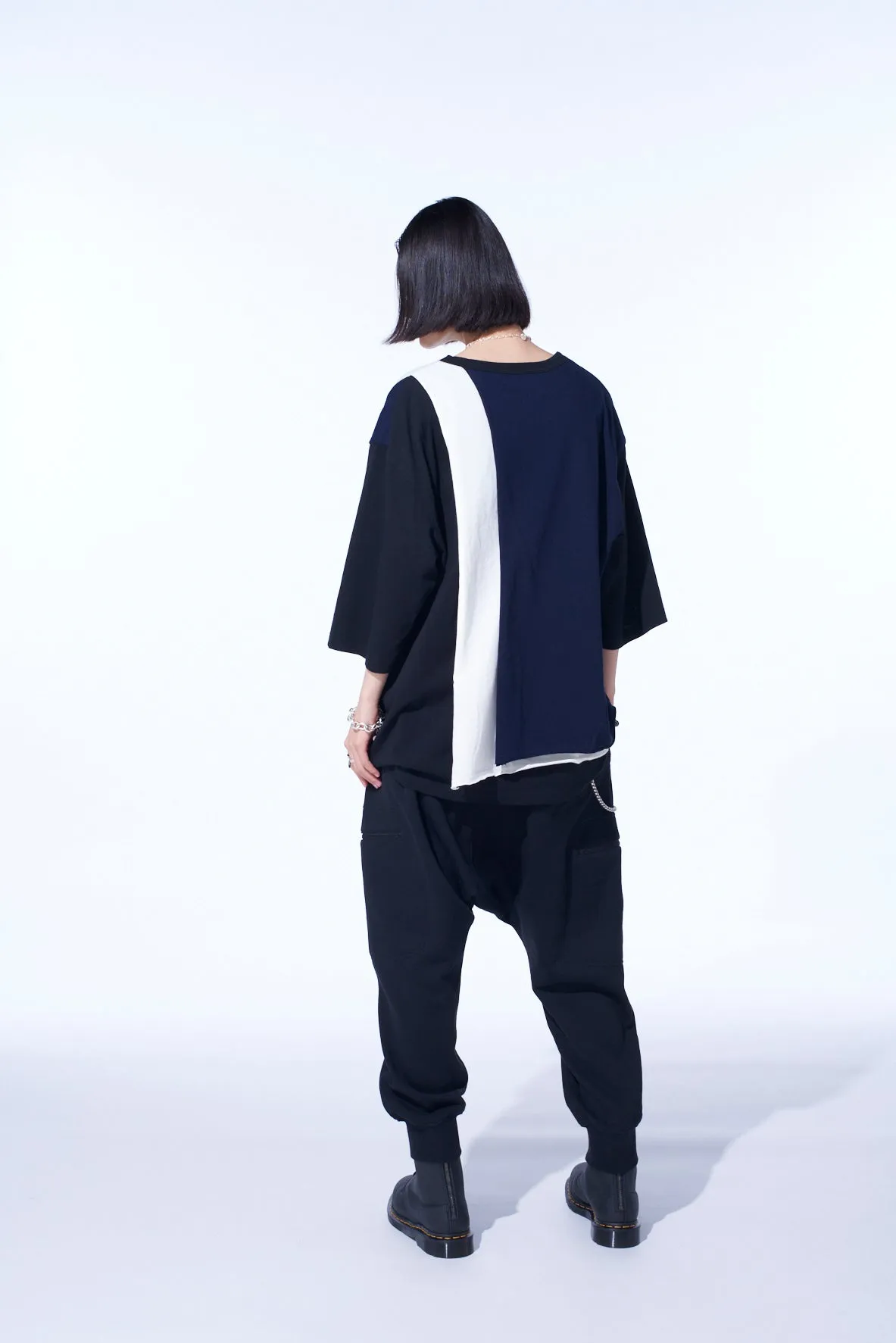 TRIPLE LAYERED T-SHIRT WITH COLOR SWITCHING IN SEPARATE FABRICS sold by Yohji Yamamoto product image thumbnail 3