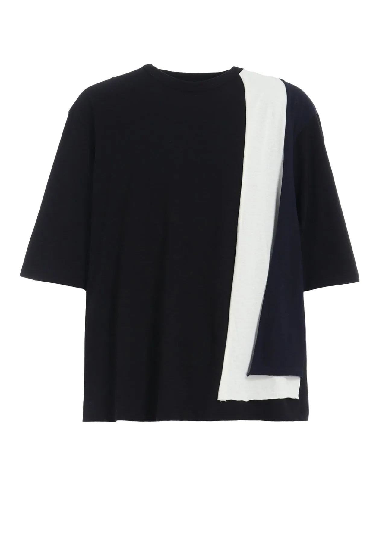 TRIPLE LAYERED T-SHIRT WITH COLOR SWITCHING IN SEPARATE FABRICS sold by Yohji Yamamoto