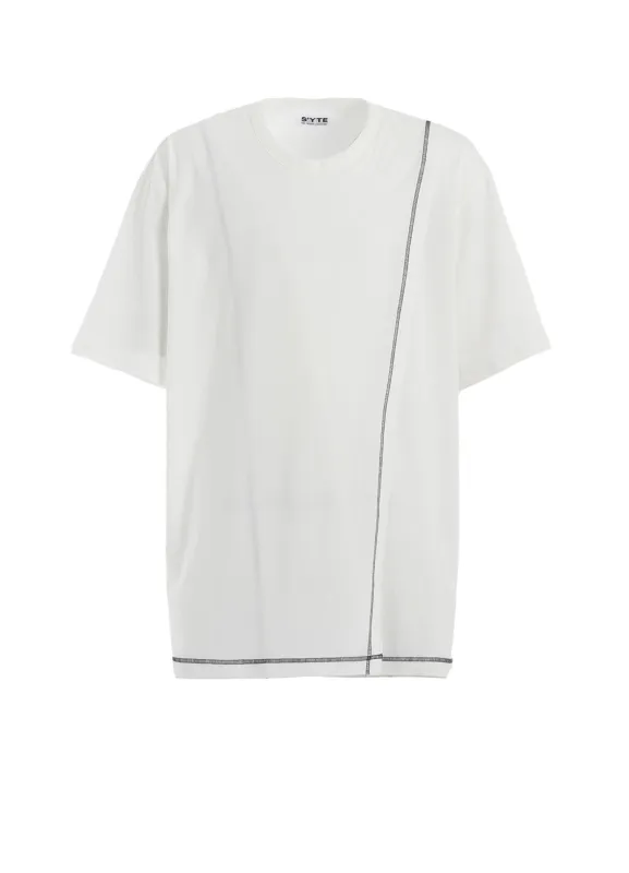 SOFT JERSEY COLOR STITCH LAYERED T-SHIRT sold by Yohji Yamamoto