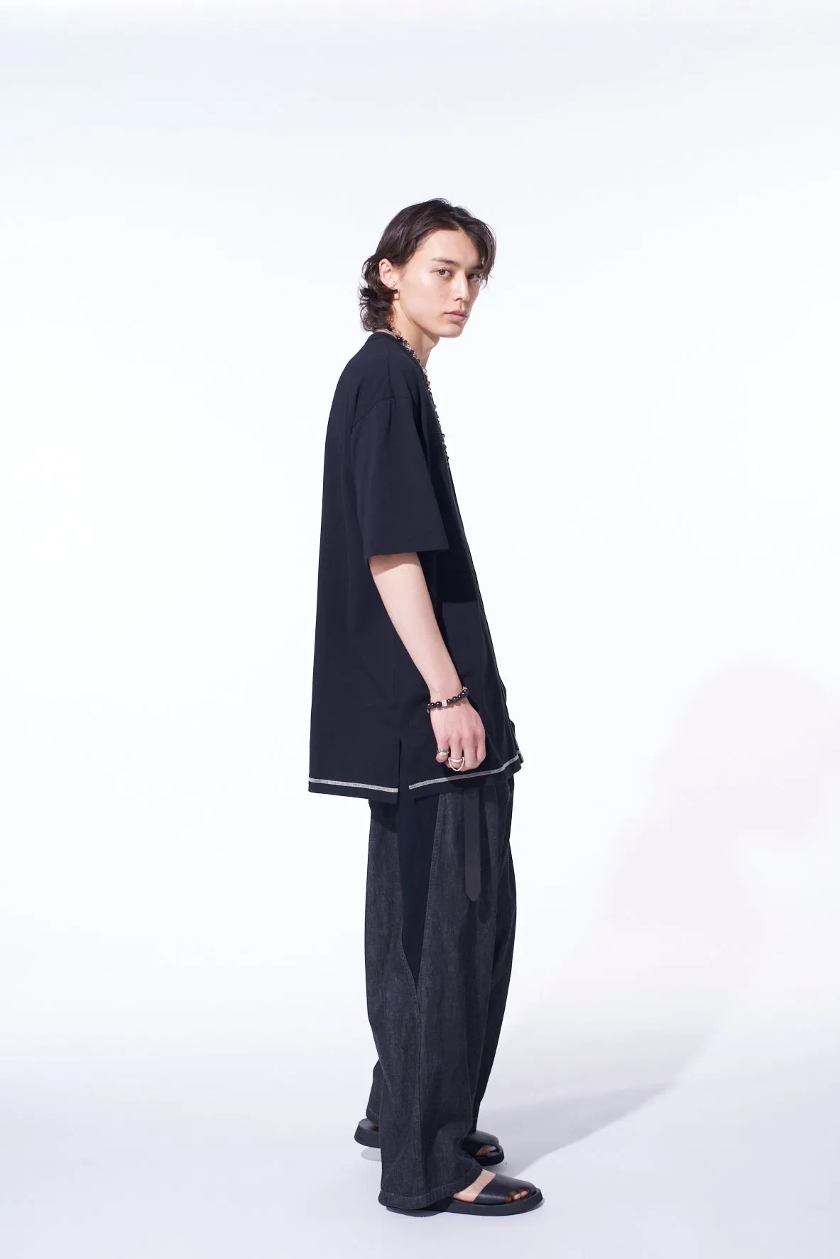 SOFT JERSEY COLOR STITCH LAYERED T-SHIRT sold by Yohji Yamamoto product image thumbnail 5