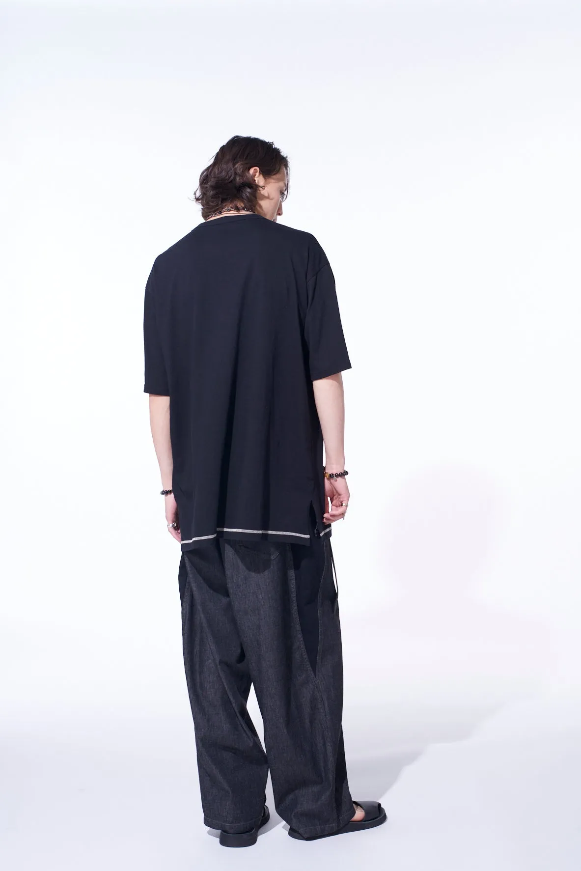 SOFT JERSEY COLOR STITCH LAYERED T-SHIRT sold by Yohji Yamamoto product image thumbnail 4