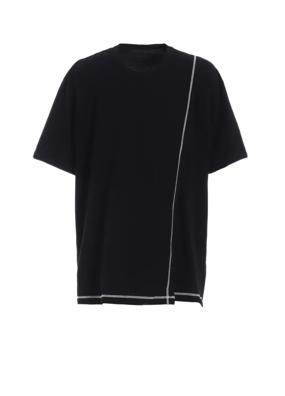 SOFT JERSEY COLOR STITCH LAYERED T-SHIRT sold by Yohji Yamamoto