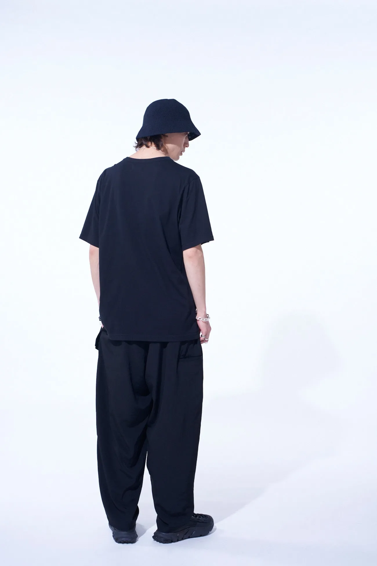 SOFT JERSEY+CREPE de CHINE ASYMMETRICAL T-SHIRT sold by Yohji Yamamoto product image thumbnail 3