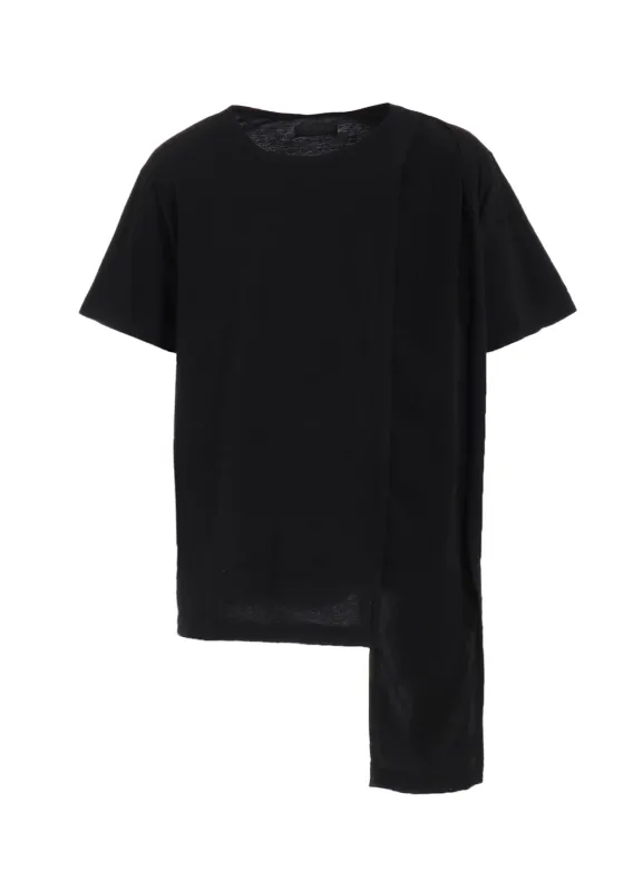 SOFT JERSEY+CREPE de CHINE ASYMMETRICAL T-SHIRT sold by Yohji Yamamoto