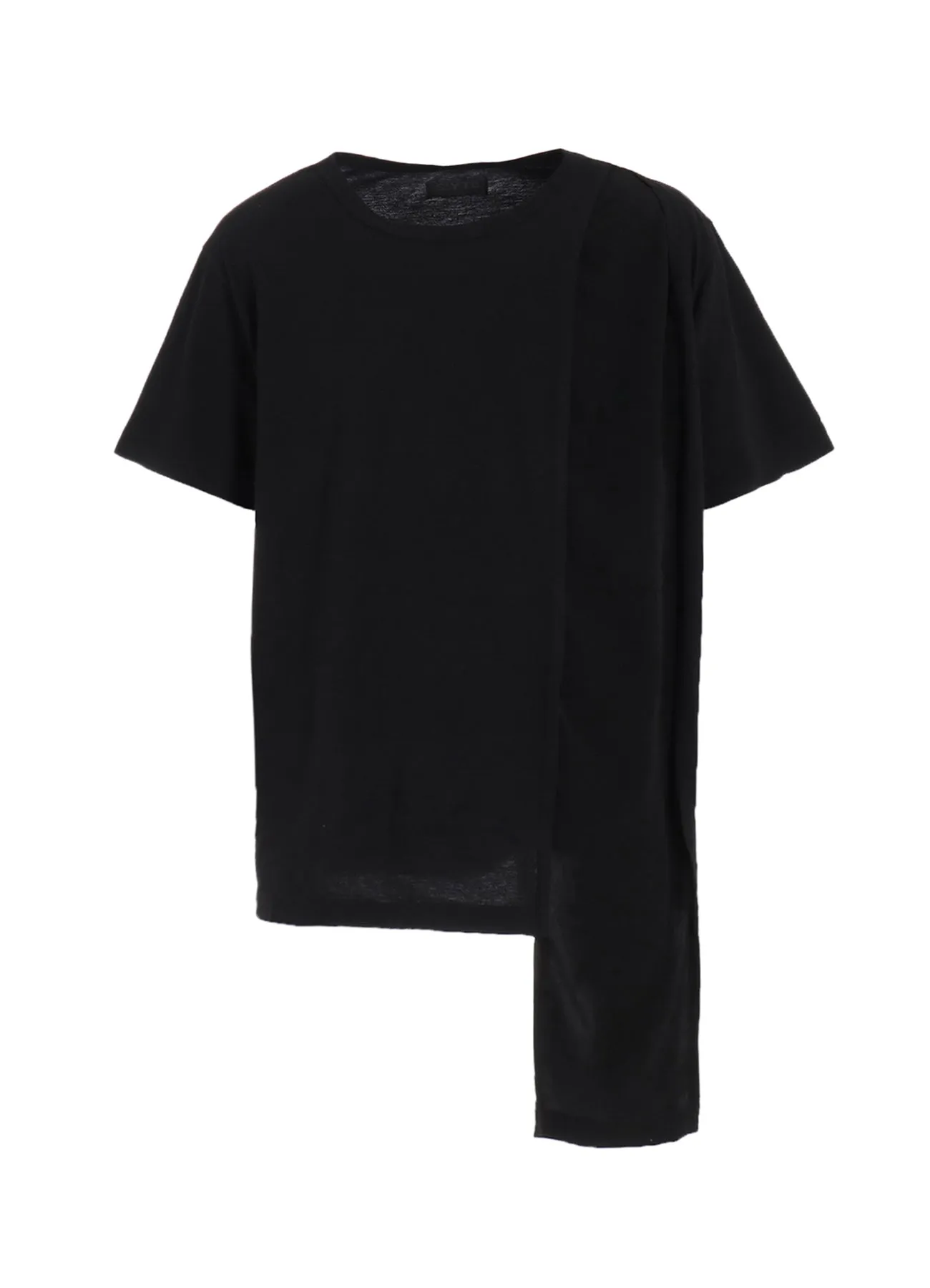 SOFT JERSEY+CREPE de CHINE ASYMMETRICAL T-SHIRT sold by Yohji Yamamoto