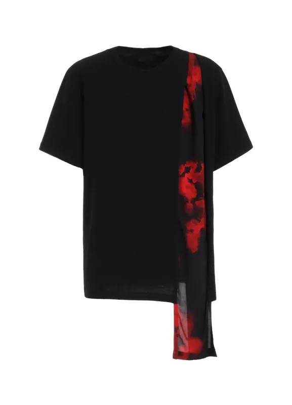 FLAMES PATTERN ASYMMETRICAL S/S T-SHIRT sold by Yohji Yamamoto