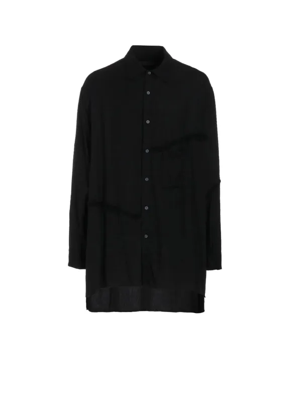 VISCOSE TWILL CUT-OFF OVERSIZED REGULAR COLLAR SHIRT sold by Yohji Yamamoto
