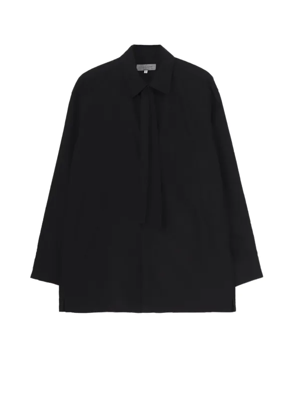 100/2 BROAD SWITCHING BLOUSE WITH BOWTIE sold by Yohji Yamamoto