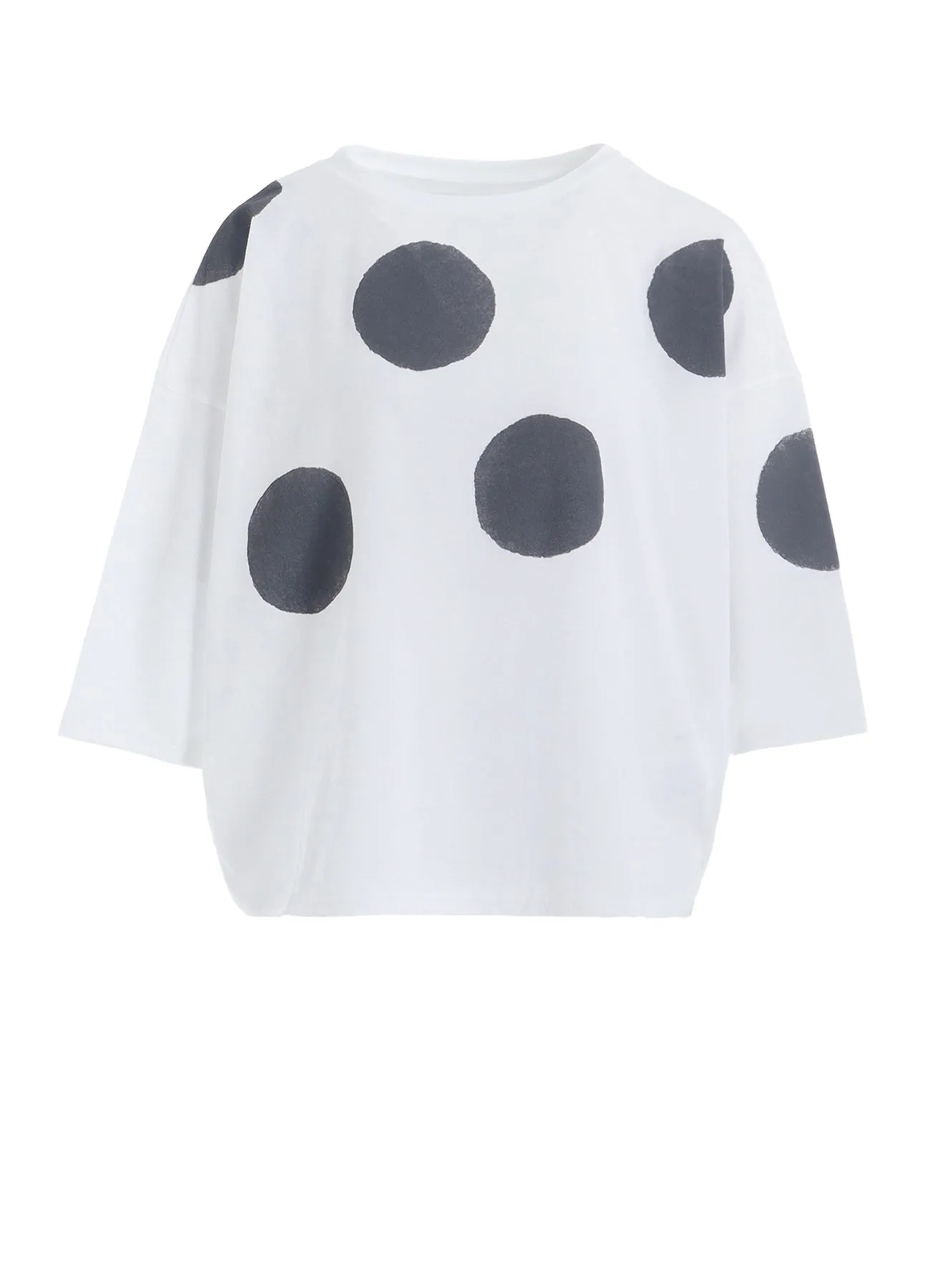 COTTON JERSEY DOT PRINT 3/4 SLEEVE SHIRT sold by Yohji Yamamoto