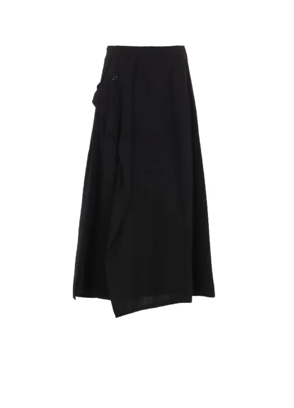 COTTON BROAD GARMENT DYEING FRONT TRIANGLE STITCH SKIRT sold by Yohji Yamamoto