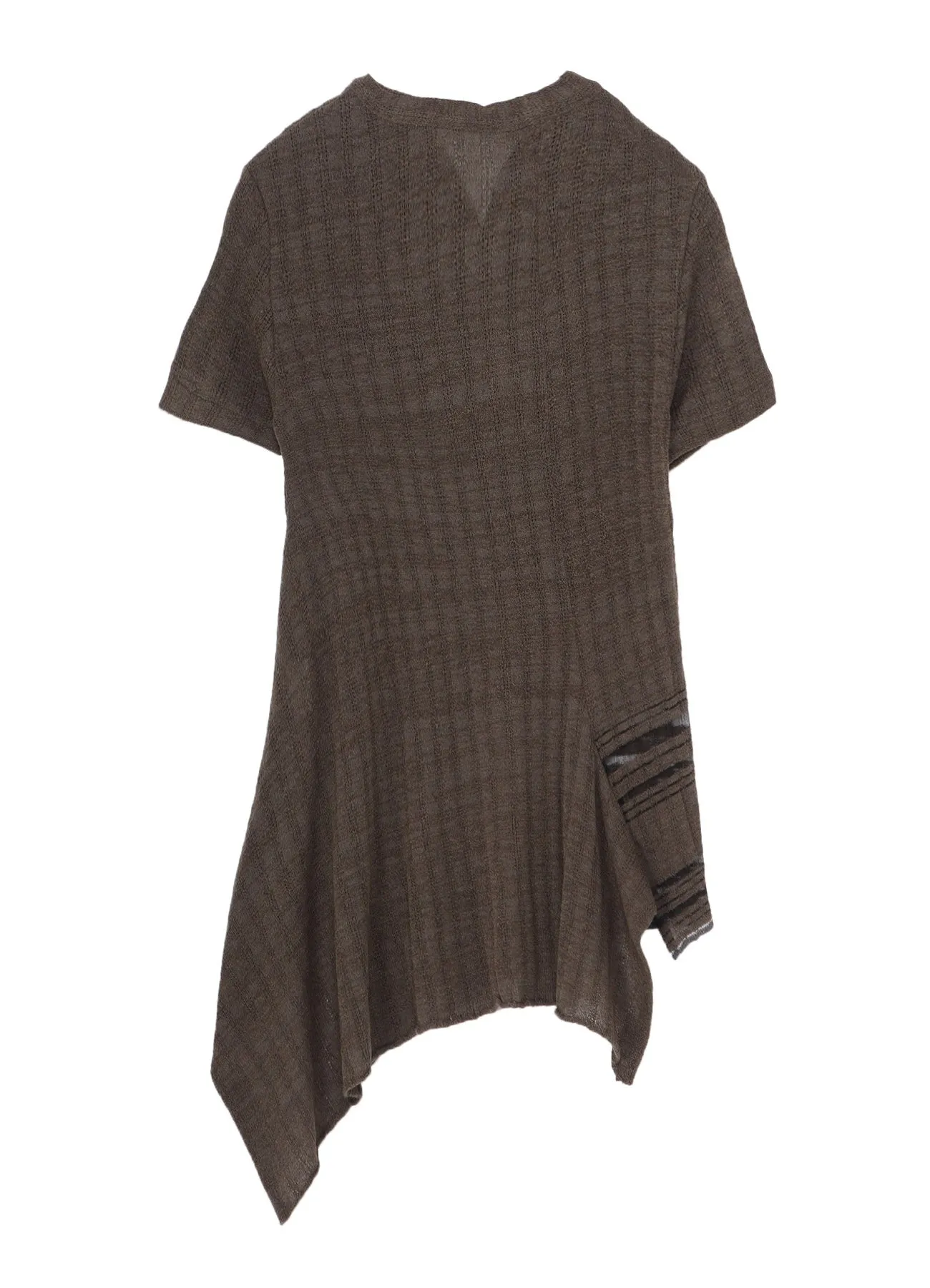 DROP NEEDLE RIB STRIPE ASYMMETRIC HEM PULLOVER sold by Yohji Yamamoto product image thumbnail 3