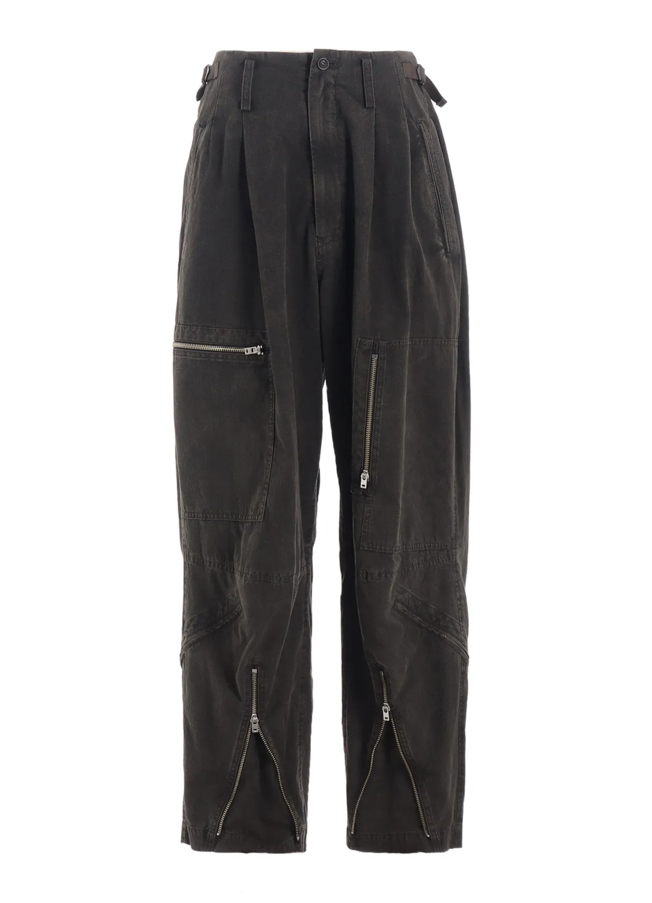 COTTON SLAB GARMENT DYEING FLIGHT PANTS sold by Yohji Yamamoto product image thumbnail 2