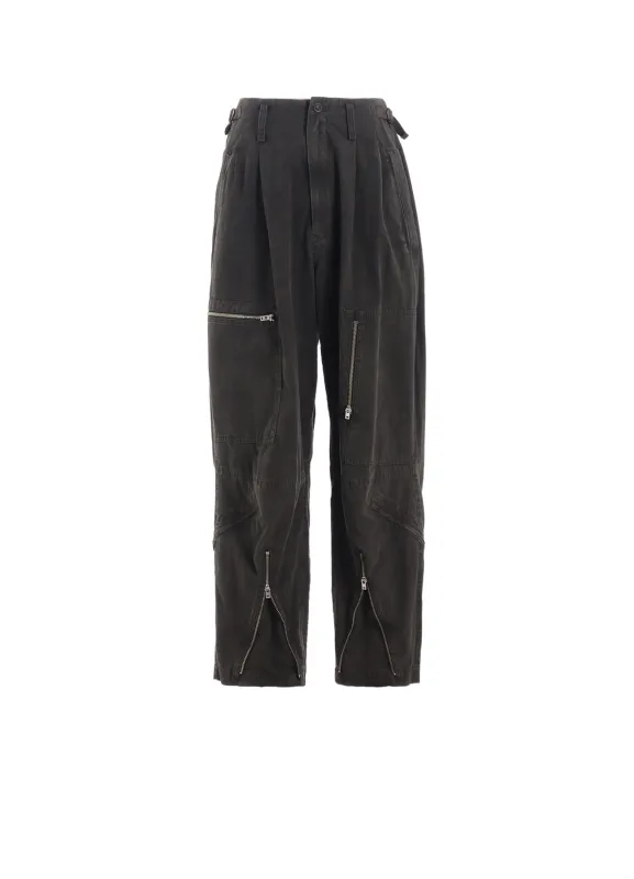 COTTON SLAB GARMENT DYEING FLIGHT PANTS sold by Yohji Yamamoto