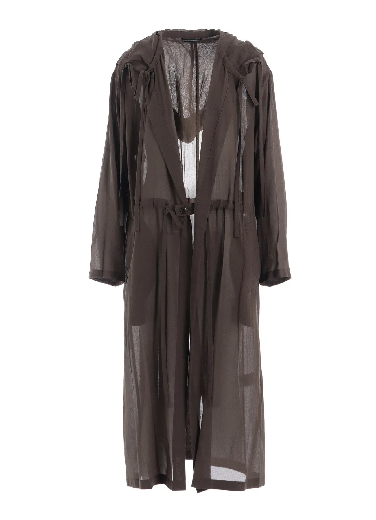COTTON CHIFFON HOODIE COAT sold by Yohji Yamamoto product image thumbnail 2
