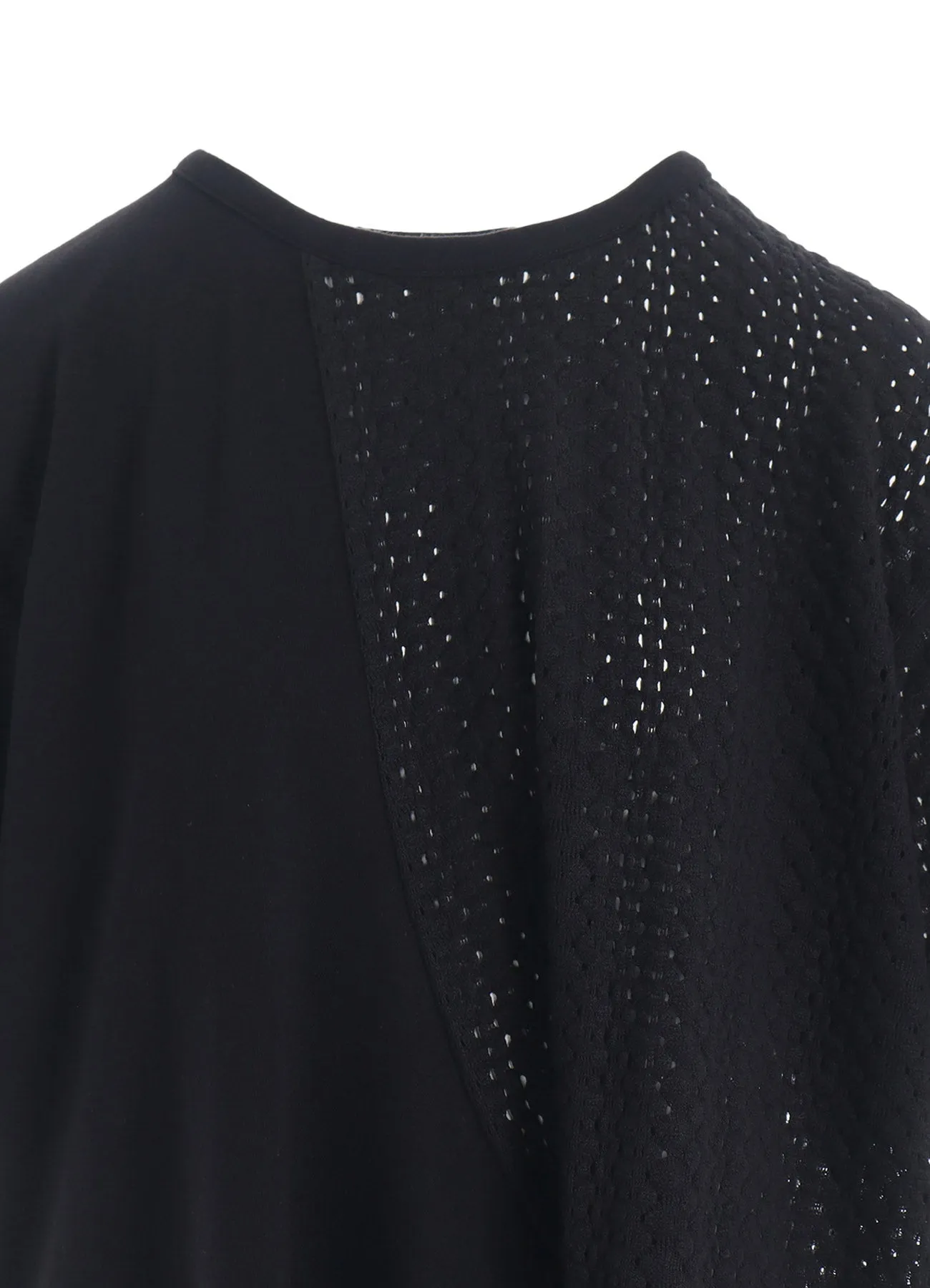 COTTON JERSEY/LACE DRAPE SHORT SLEEVE T sold by Yohji Yamamoto product image thumbnail 5