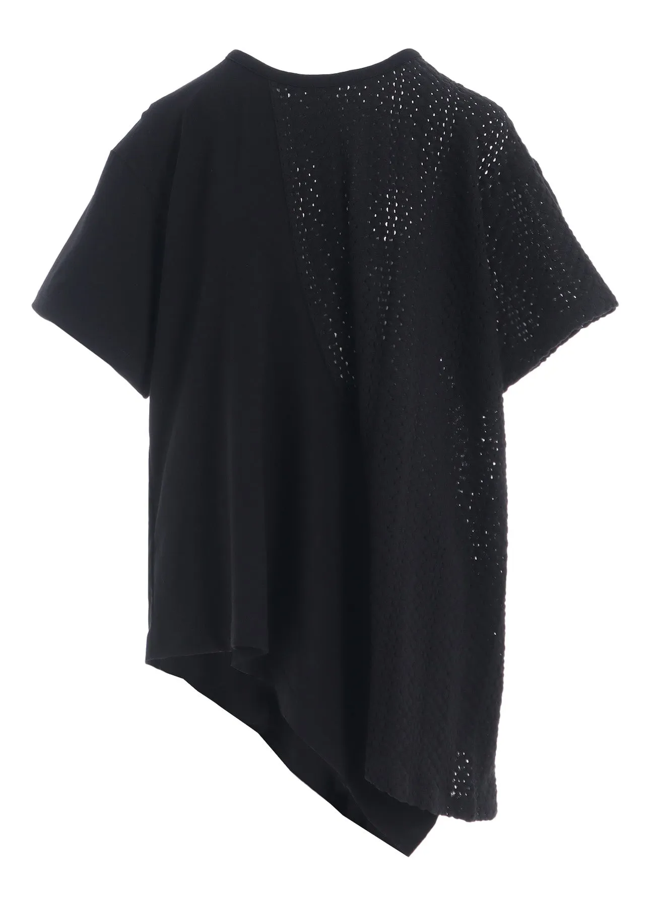 COTTON JERSEY/LACE DRAPE SHORT SLEEVE T sold by Yohji Yamamoto product image thumbnail 2