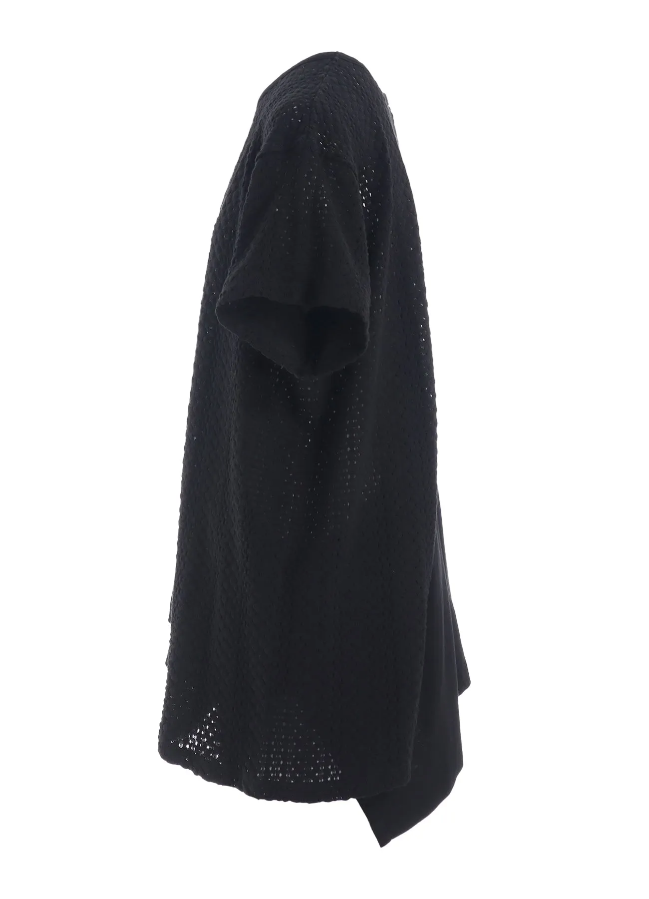 COTTON JERSEY/LACE DRAPE SHORT SLEEVE T sold by Yohji Yamamoto product image thumbnail 3
