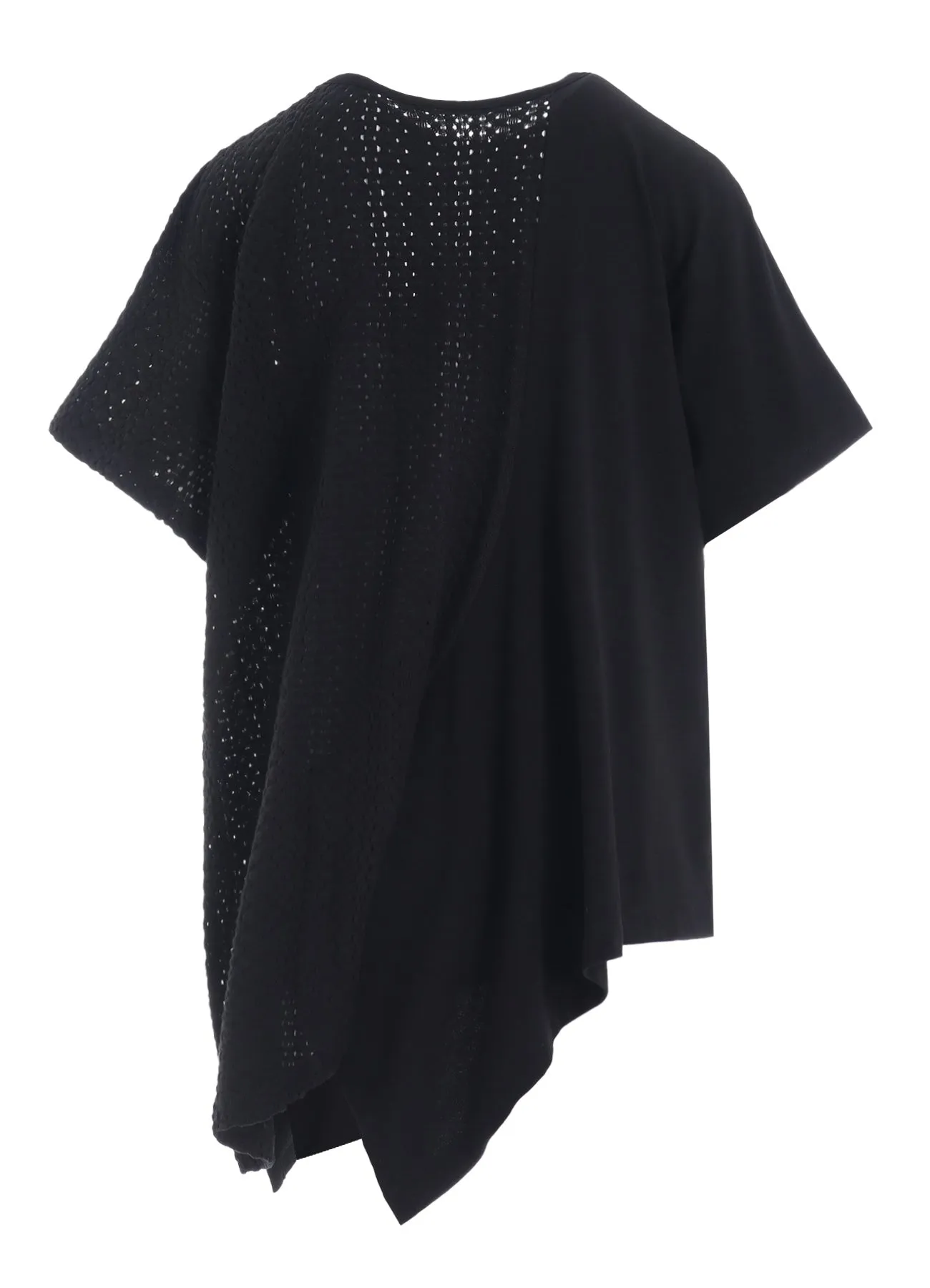 COTTON JERSEY/LACE DRAPE SHORT SLEEVE T sold by Yohji Yamamoto product image thumbnail 4