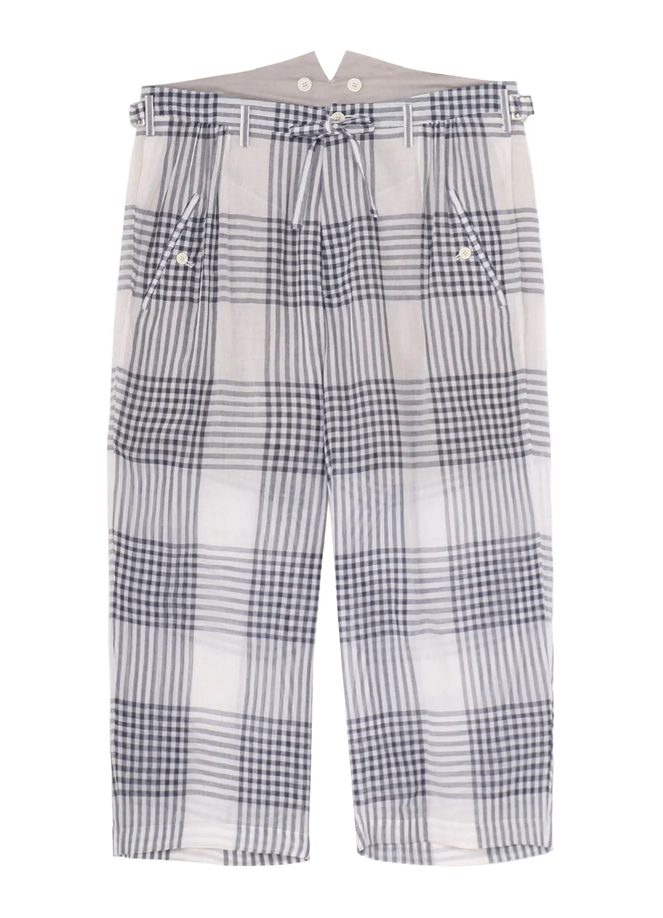 【PIECE UNIQUE/AOYAMA】HAND-WOVEN CARDIGAN PLAID SUSPENDERS PANTS sold by Yohji Yamamoto product image thumbnail 2