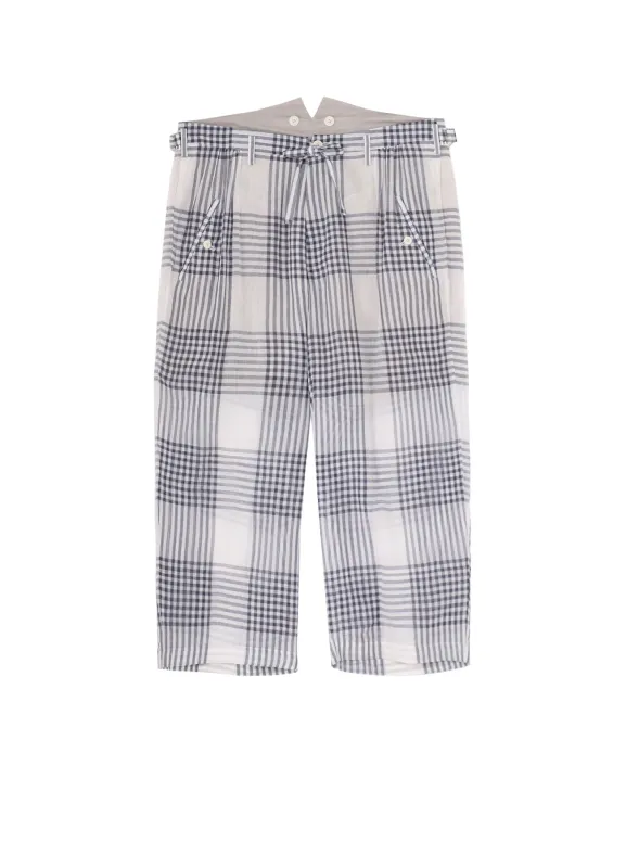 【PIECE UNIQUE/AOYAMA】HAND-WOVEN CARDIGAN PLAID SUSPENDERS PANTS sold by Yohji Yamamoto