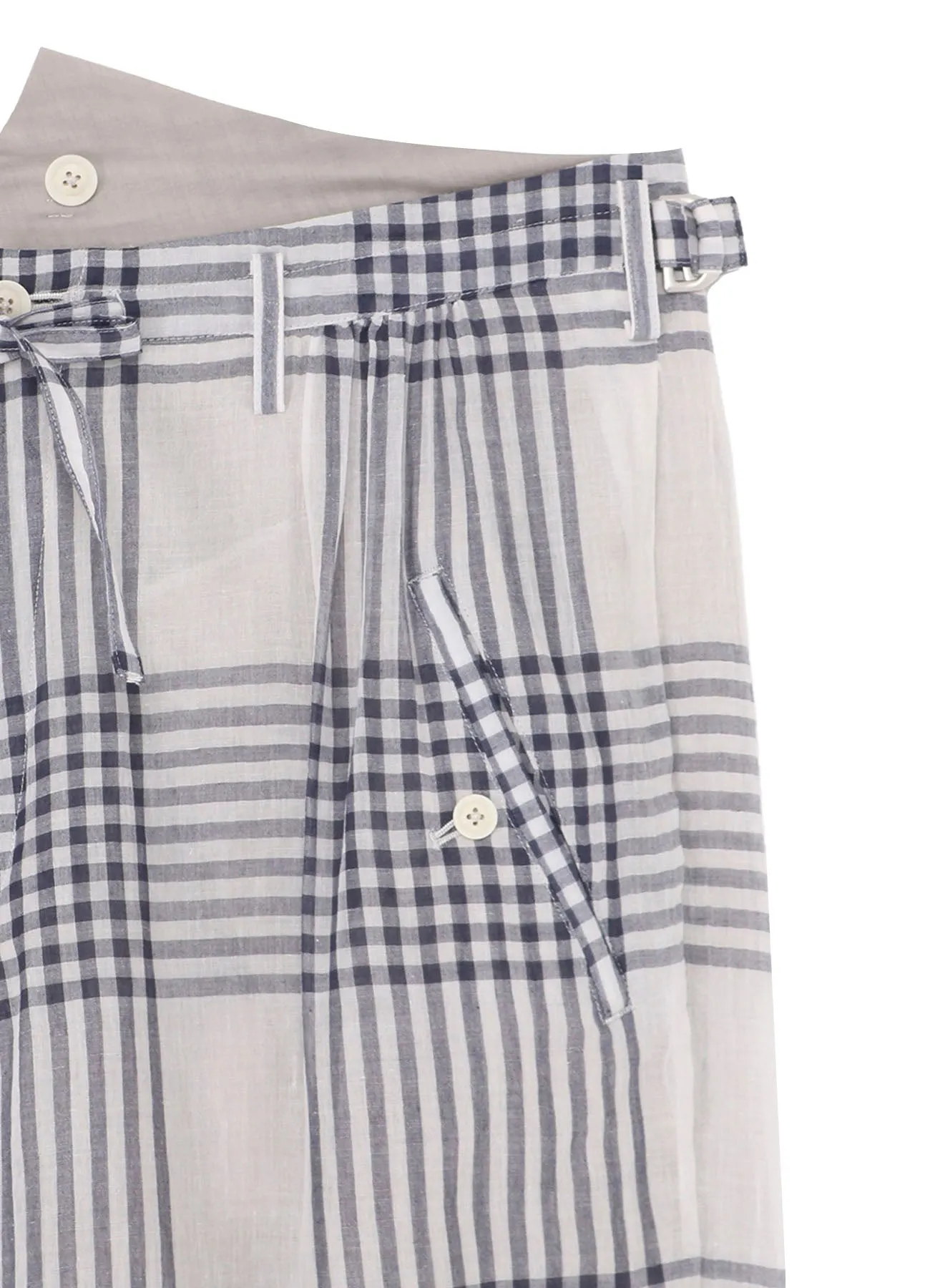 【PIECE UNIQUE/AOYAMA】HAND-WOVEN CARDIGAN PLAID SUSPENDERS PANTS sold by Yohji Yamamoto product image thumbnail 4