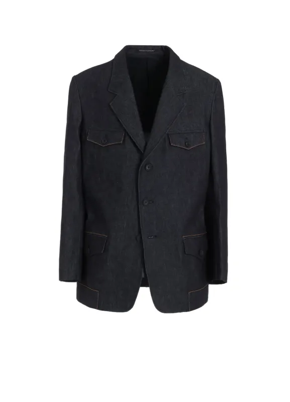 13oz DENIM JACKET WITH HEM LAYER sold by Yohji Yamamoto