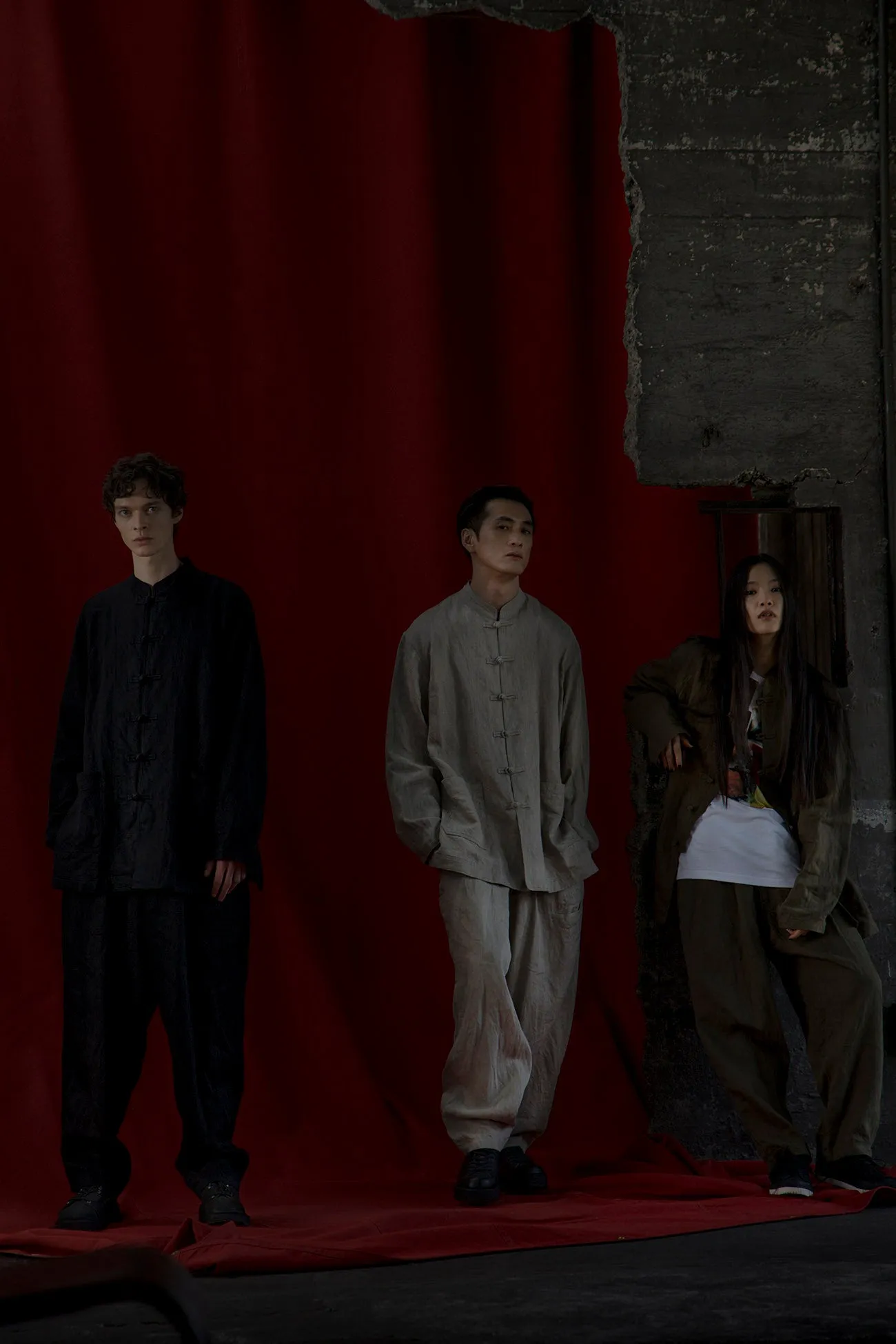 S’YTE × GDC Collaborate Collection- VINTAGE LINEN CHINO CLOTH OCTAGON STAR EMBROIDERY WAIST-STRING PANTS sold by Yohji Yamamoto product image thumbnail 3