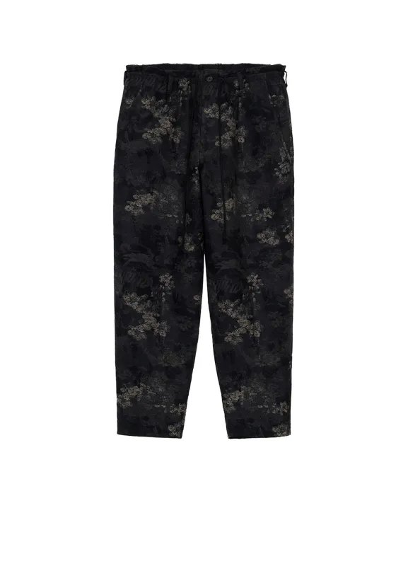 S’YTE × GDC Collaborate Collection- FADED FLORAL JACQUARD OCTAGON STAR EMBROIDERY WAIST-STRING PANTS sold by Yohji Yamamoto