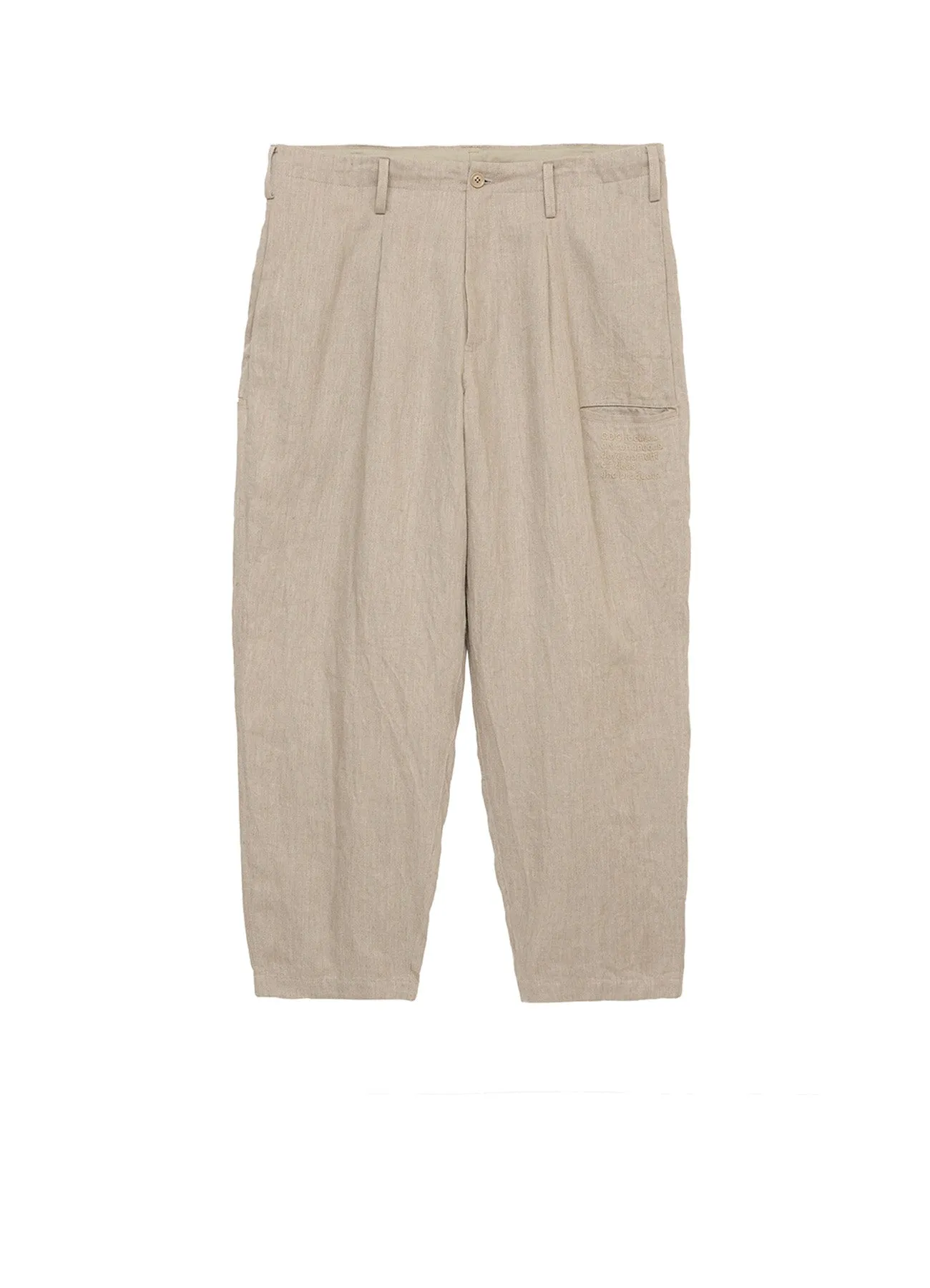 S’YTE × GDC Collaborate Collection- VINTAGE LINEN CHINO CLOTH OCTAGON STAR EMBROIDERY WAIST-STRING PANTS sold by Yohji Yamamoto