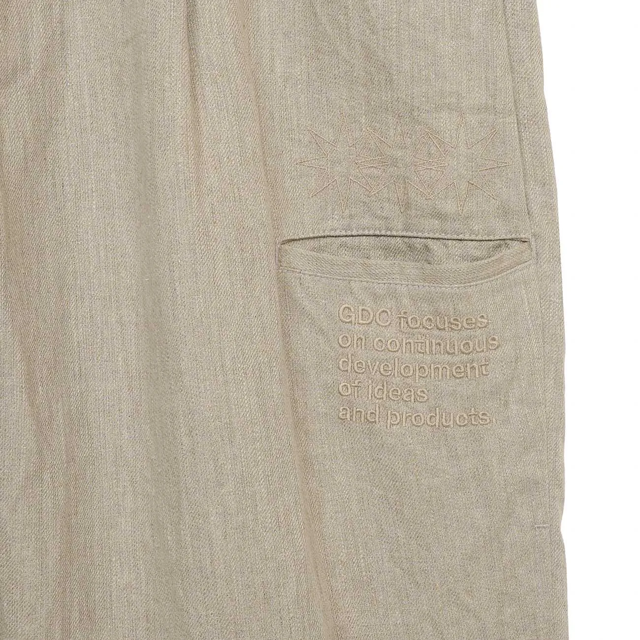 S’YTE × GDC Collaborate Collection- VINTAGE LINEN CHINO CLOTH OCTAGON STAR EMBROIDERY WAIST-STRING PANTS sold by Yohji Yamamoto product image thumbnail 5