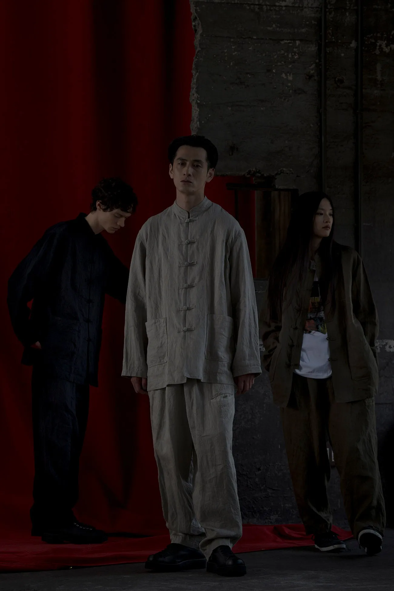 S’YTE × GDC Collaborate Collection- VINTAGE LINEN CHINO CLOTH OCTAGON STAR EMBROIDERY WAIST-STRING PANTS sold by Yohji Yamamoto product image thumbnail 3